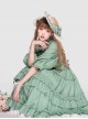 Ellywick Series OP Rural Solid Color Pleated Design Protruding Particles Embroidery Flower Buttons Classic Lolita Dress Set