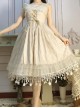 Moon Star River Series White Crescent Star Embroidered Lace Yarn Skirt  Classic Lolita Long Boneless Petticoat