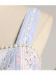 Four Seasons Spring Series JSK Blue Pink Chinese Style Chiffon Elegant flower lace Bow Tie Classic Lolita Sleeveless Dress