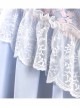 Four Seasons Spring Series JSK Blue Pink Chinese Style Chiffon Elegant flower lace Bow Tie Classic Lolita Sleeveless Dress