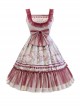 Forget Worry Chrysanthemum Series JSK Woven Cotton Flower Embroidery Patchwork Lace Classic Lolita Sleeveless Dress Set