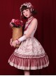 Forget Worry Chrysanthemum Series JSK Woven Cotton Flower Embroidery Patchwork Lace Classic Lolita Sleeveless Dress Set