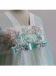 Tea Word Series OP Flower Embroidery Craft Chinese Style Pearl Embellishment Mesh Printing Dress Set