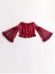 Wine Red Big Collar Off The Shoulder Polyester Lace Big Cuff Design Classic Lolita Long Sleeve Shirt