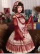 Wine Red Big Collar Off The Shoulder Polyester Lace Big Cuff Design Classic Lolita Long Sleeve Shirt