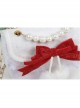 Ruffle Lace Velvet Red Bowknot Pearl Plush Ball Decoration Sweet Lolita Chain Messenger Bag