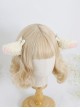 Cute Plush Lamb Ears Plaid Sweet Bowknot Lolita Hairpins