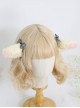 Cute Plush Lamb Ears Plaid Sweet Bowknot Lolita Hairpins