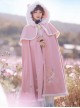 Cute Tiger Series Chinese Style Embroidery Fluffy Fur Collar Long Cloak Winter Warm Thicken Hanfu Lolita Coat