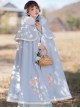 Cute Tiger Series Chinese Style Embroidery Fluffy Fur Collar Long Cloak Winter Warm Thicken Hanfu Lolita Coat