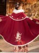 Cute Tiger Series Chinese Style Embroidery Fluffy Fur Collar Long Cloak Winter Warm Thicken Hanfu Lolita Coat