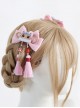 Chinese Style Tiger Embroidery Shape Lolita Bowknot Tassel Hair Accessories Hairpins