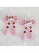 Chinese Style Tiger Embroidery Shape Lolita Bowknot Tassel Hair Accessories Hairpins