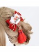 Chinese Style Tiger Embroidery Shape Lolita Bowknot Tassel Hair Accessories Hairpins