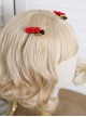 Red Cute Candied Haws Shaped Small Bells Decoration Chinese Style Lolita Plush Hairpins
