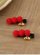 Red Cute Candied Haws Shaped Small Bells Decoration Chinese Style Lolita Plush Hairpins