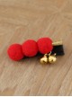 Red Cute Candied Haws Shaped Small Bells Decoration Chinese Style Lolita Plush Hairpins