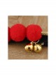 Red Cute Candied Haws Shaped Small Bells Decoration Chinese Style Lolita Plush Hairpins