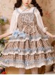 Dumeisha's Star Wish Series JSK Summer Daily Cute Plaid Three-Stage Blue Star Decoration Sweet Lolita Sling Dress