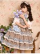 Dumeisha's Star Wish Series JSK Summer Daily Cute Plaid Three-Stage Blue Star Decoration Sweet Lolita Sling Dress