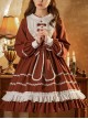 Pastoral Rabbit Series OP Pleated Ruffle Doll Collar Big Bowknot Hem Pleats Classic Lolita Long Sleeve Dress