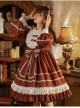 Pastoral Rabbit Series OP Pleated Ruffle Doll Collar Big Bowknot Hem Pleats Classic Lolita Long Sleeve Dress