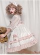 Cat Ear Girl Series JSK Summer Daily Princess Dress Two-stage Hem High Waist Plaid lovely Little Bear head bowknot Sweet Lolita Sling Dress