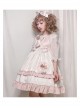 Cat Ear Girl Series JSK Summer Daily Princess Dress Two-stage Hem High Waist Plaid lovely Little Bear head bowknot Sweet Lolita Sling Dress