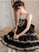 Dumeisha's Star Wish Series JSK Cute Black Bowknot Ruffles Three-stage Hem Suspender Skirt Sweet Lolita Dress