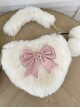 Cute Heart-Shaped Plush Balls Bowknot Metal Star Decoration Sweet Lolita Handbag