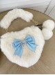 Cute Heart-Shaped Plush Balls Bowknot Metal Star Decoration Sweet Lolita Handbag