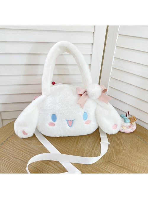 Sweet Lolita Cinnamoroll Dog White Cute Big Ears Exquisite Bowknot Messenger Bag