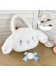 Sweet Lolita Cinnamoroll Dog White Cute Big Ears Exquisite Bowknot Messenger Bag