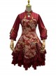 Flying Flower Command Series OP Chinese Style Elegant Printing Tassel Disc Buckle Hem Folds Classic Lolita Long Sleeve Dress