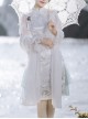 Mirror Flower Water Moon Series Chinese Style Cheongsam Elegant Jacquard Handmade Tassel Disc Buckle Long Sleeve Dress Set