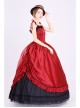 Party Wedding Vintage Wine Red Sleeveless Bowknot Bandage Fluffy Mercerized Satin Lolita Prom Long Dress