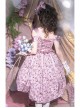 Vanity Movement Series Sweet Lolita Bowknots Pendant Jacquard Embroidery Bud Type Pleated Sling Dress Set