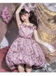 Vanity Movement Series Sweet Lolita Bowknots Pendant Jacquard Embroidery Bud Type Pleated Sling Dress Set