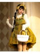 Vanity Movement Series Sweet Lolita Bowknots Pendant Jacquard Embroidery Bud Type Pleated Sling Dress Set