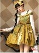 Vanity Movement Series Sweet Lolita Bowknots Pendant Jacquard Embroidery Bud Type Pleated Sling Dress Set