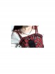 Punk Lolita Bowknot Plaid Black Single Row Pleats Double Lace Drawstring Irregular Hem Design Sling Dress