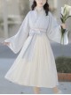 Morning And Evening Series Chinese Style Simple Daily Cross Over Lace Embroidery Elegant Sweet Lovely Bowknot Spring Autumn Hanfu