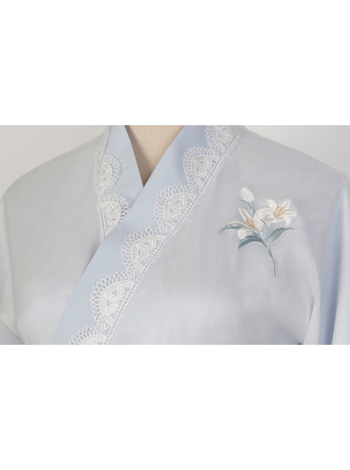 Morning And Evening Series Chinese Style Simple Daily Cross Over Lace Embroidery Elegant Sweet Lovely Bowknot Spring Autumn Hanfu