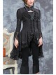 Black Lace Ruffle Long Sleeve Top Dark Night Punk Fishtail Skirt Suit Slim Fit Two Piece Set Gothic Lolita Suit