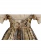 Classic Lolita JSK Jacquard White Lace Pleated Court Vintage Oil Painting Drawstring Metal Buttons Sling Dress