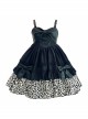 Little Leopard Series JSK Spring Black A-shaped Short Leopard Print Hot Chick Style Punk Lolita Sling Dress