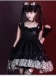 Little Leopard Series JSK Spring Black A-shaped Short Leopard Print Hot Chick Style Punk Lolita Sling Dress