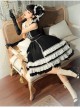 Heartbeat Direction Series JSK Summer Black A-shape Mid-length High Waist Style Flying Sleeves Lace Bow Classic Lolita Sling Dress