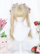 Microlight Series Platinum Long Curly Double Tails Bangs Wig Sweet Lolita Short Wigs