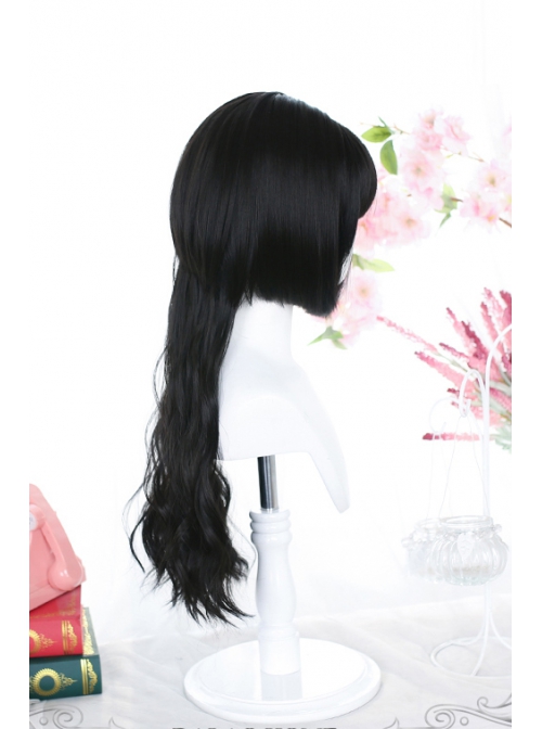 Go Series Black Long Curly Jellyfish Head Bangs Wig Classic Lolita Wigs